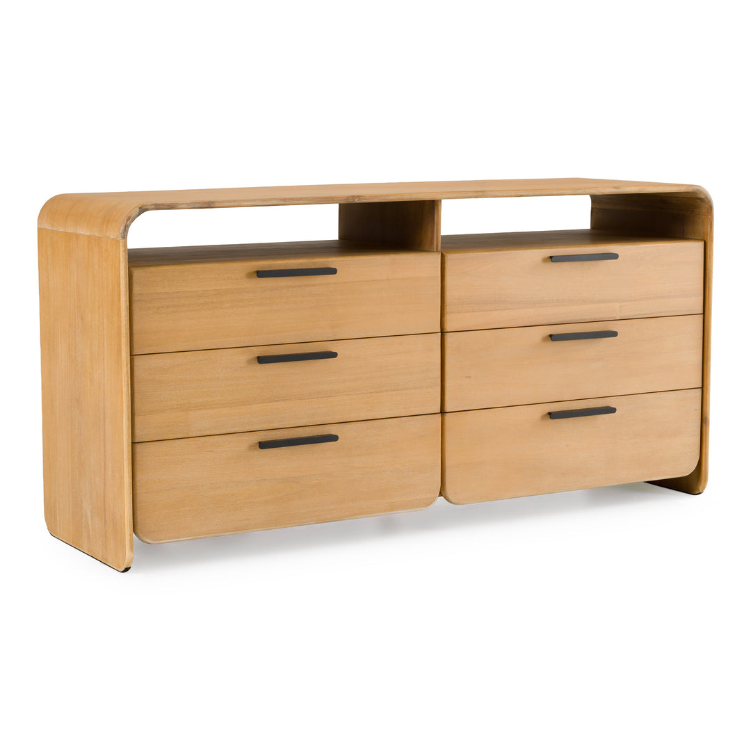 Dresden - Modern Natural Acacia 1-Drawer Nightstand Bedroom Set