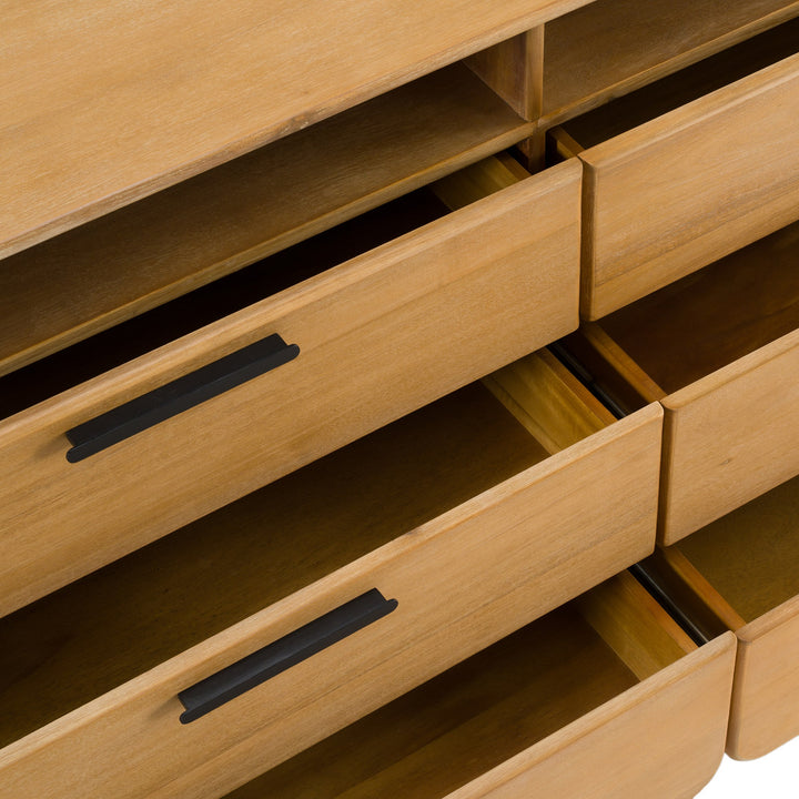 Dresden - Modern Natural Acacia 2-Drawer Nightstand Bedroom Set