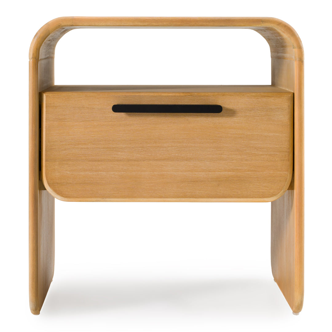 Dresden  Modern Natural Acacia 1Drawer Nightstand