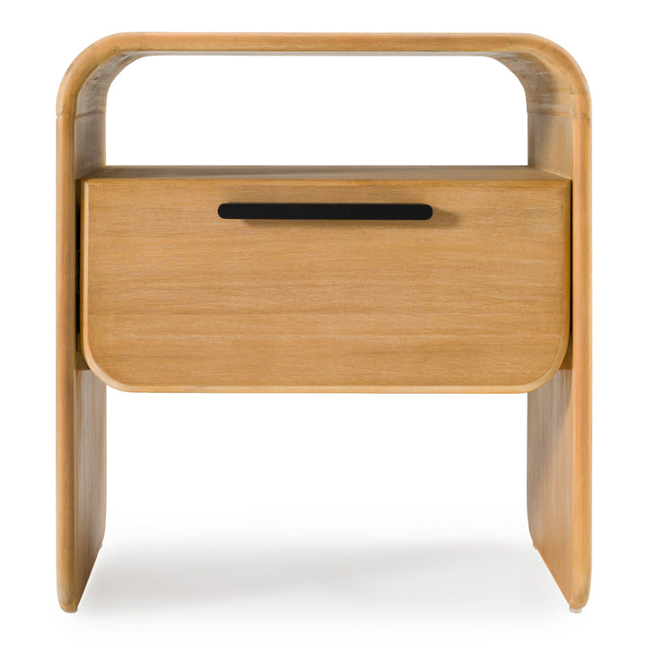 Dresden  Modern Natural Acacia 1Drawer Nightstand