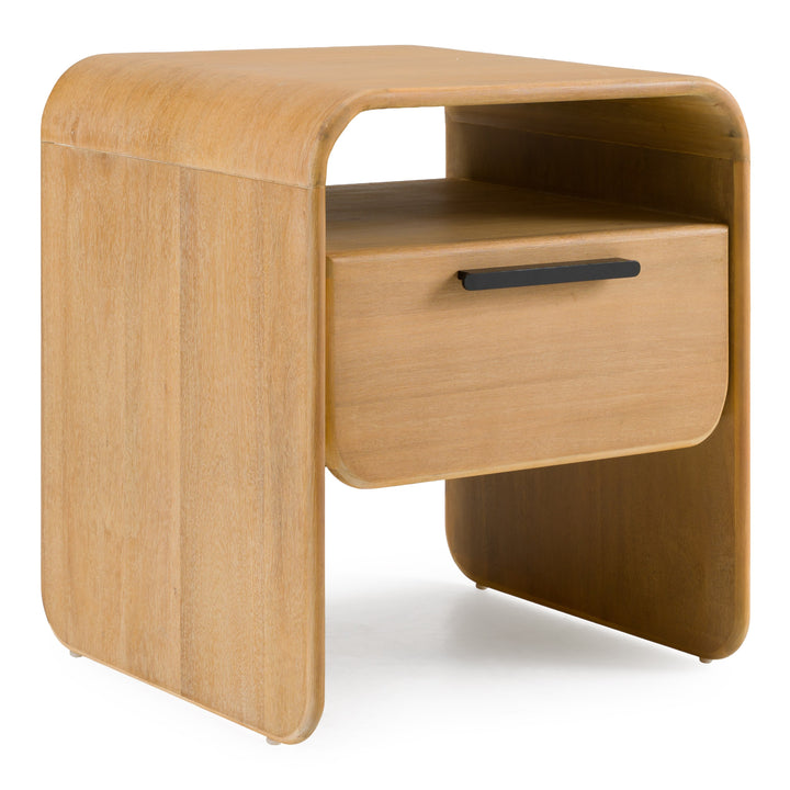 Dresden - Modern Natural Acacia 1-Drawer Nightstand