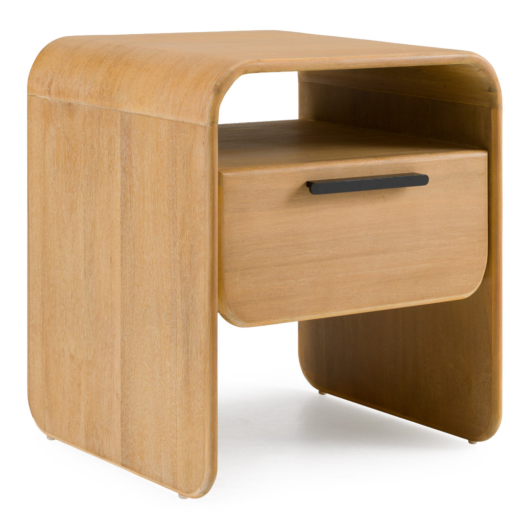 Dresden - Modern Natural Acacia 1-Drawer Nightstand Bedroom Set