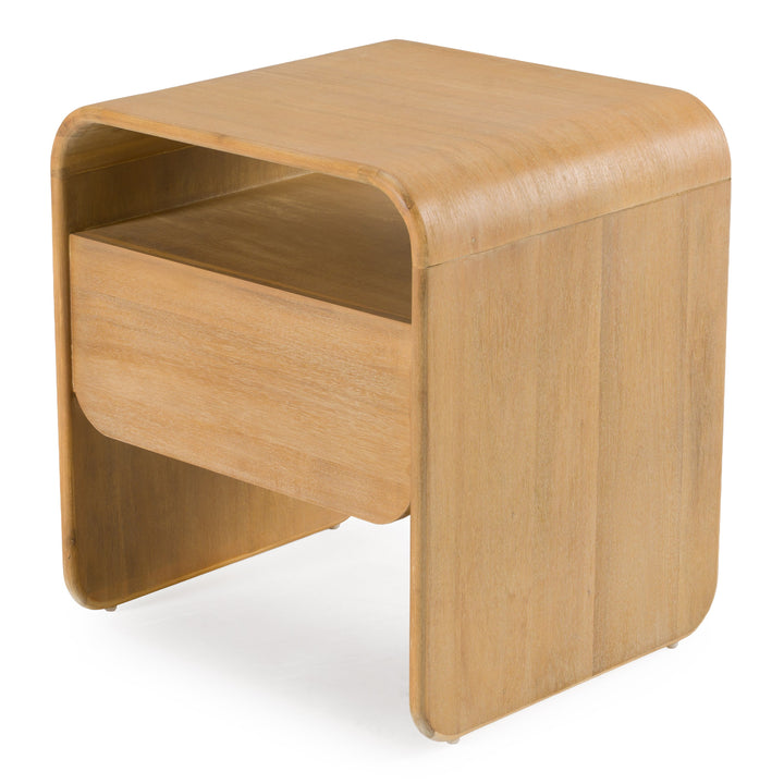 Dresden  Modern Natural Acacia 1Drawer Nightstand