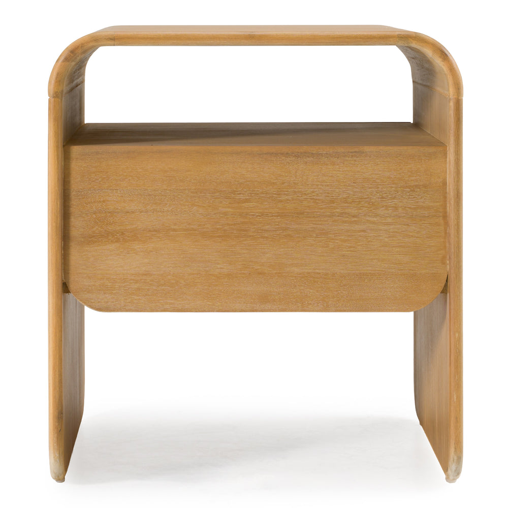 Dresden - Modern Natural Acacia 1-Drawer Nightstand - View 6