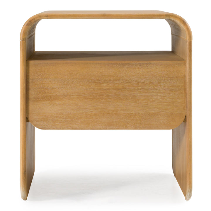 Dresden  Modern Natural Acacia 1Drawer Nightstand