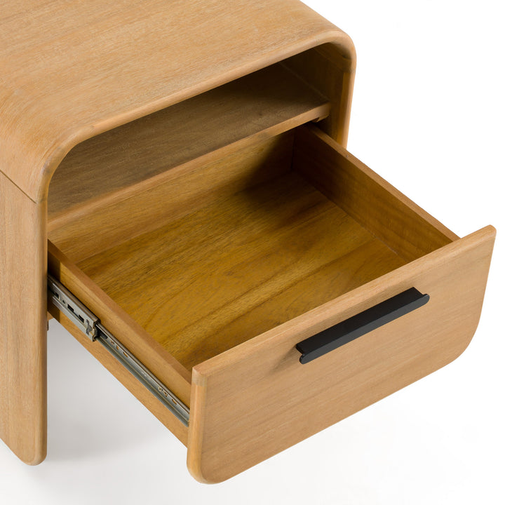 Dresden - Modern Natural Acacia 1-Drawer Nightstand