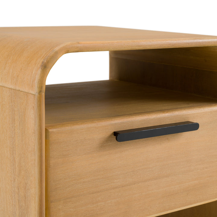 Dresden - Modern Natural Acacia 1-Drawer Nightstand