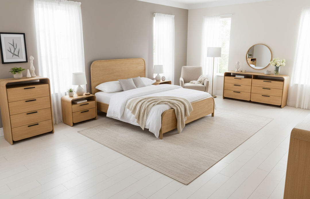 Dresden  Modern Natural Acacia Bed
