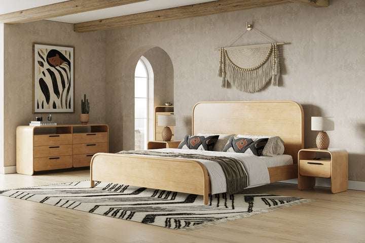 Dresden - Modern Natural Acacia 1-Drawer Nightstand