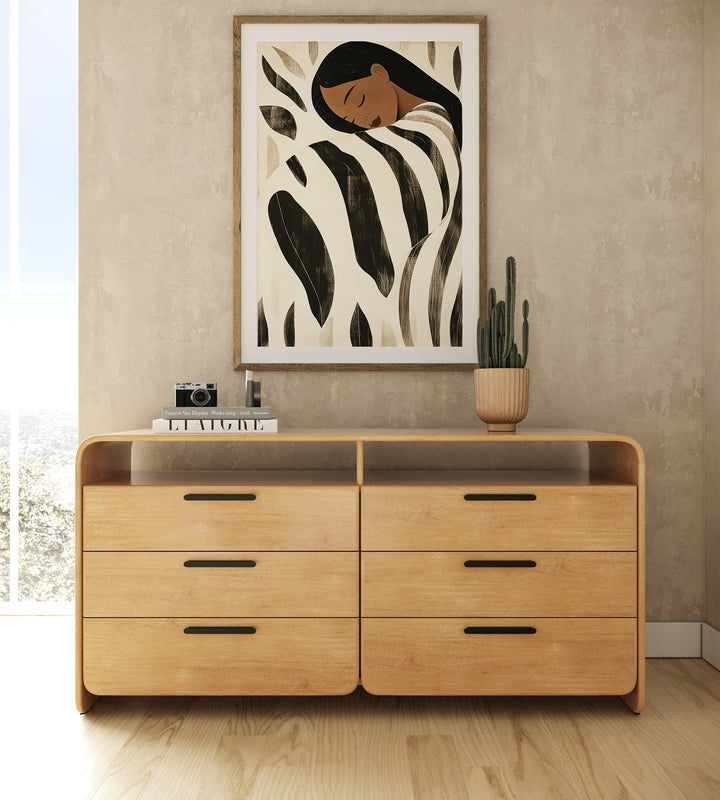 Dresden  Modern Natural Acacia 2Drawer Nightstand Bedroom Set