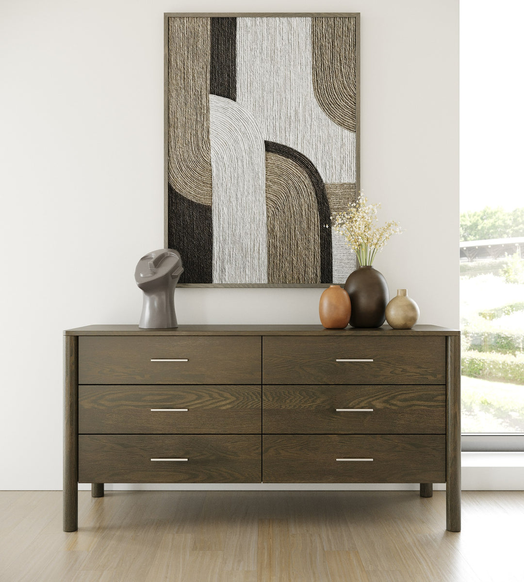 Carolina - Modern Grey Fabric + Wenge Bedroom Set