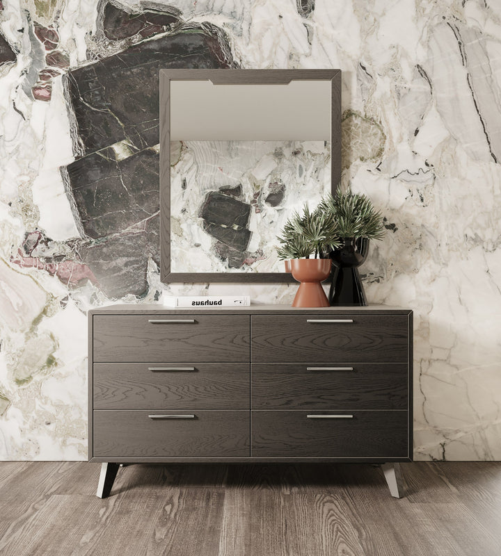 Soria Modern Grey Wash Bedroom Set