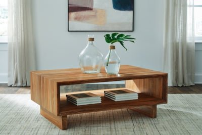 Dressonni Coffee Table - Light Brown Cocktail Table modern furniture Contempo Furniture