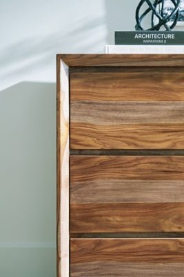 Dressonni Dresser and Mirror - Light Brown Dresser &amp; Mirror modern furniture Contempo Furniture