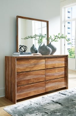 Dressonni Dresser and Mirror - Light Brown Dresser &amp; Mirror modern furniture Contempo Furniture