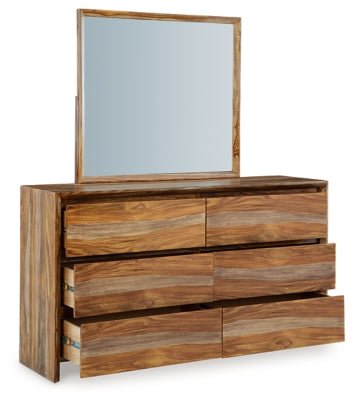 Dressonni Dresser and Mirror - Light Brown Dresser &amp; Mirror modern furniture Contempo Furniture