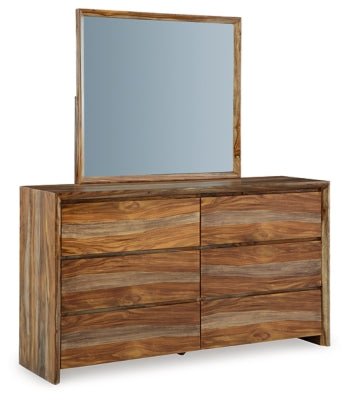 Dressonni Dresser and Mirror - Light Brown | Ashley Furniture