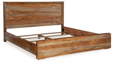 Dressonni King Panel Bed - Light Brown Panel Bed modern furniture Contempo Furniture