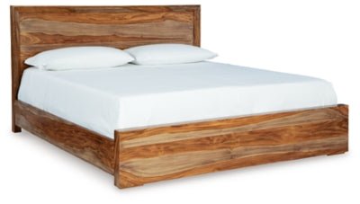 Dressonni King Panel Bed - Light Brown | Ashley Furniture