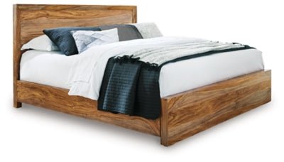 Dressonni Queen Panel Bed - Light Brown | Ashley Furniture