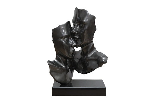 Two Faces Black Sculpture