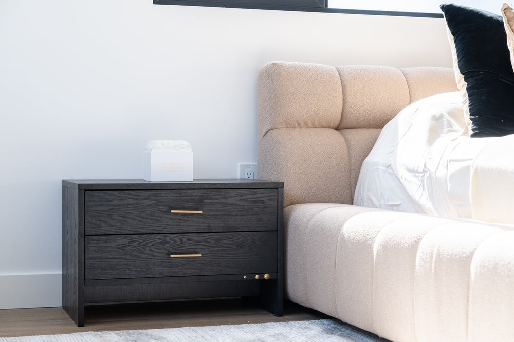 Wales Modern Grey Ash 2-Drawer Nightstand - View 7