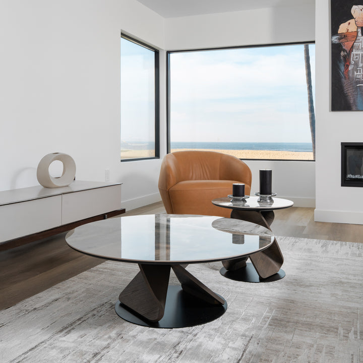 Schiff - Modern Marbled Ceramic Coffee Table Set