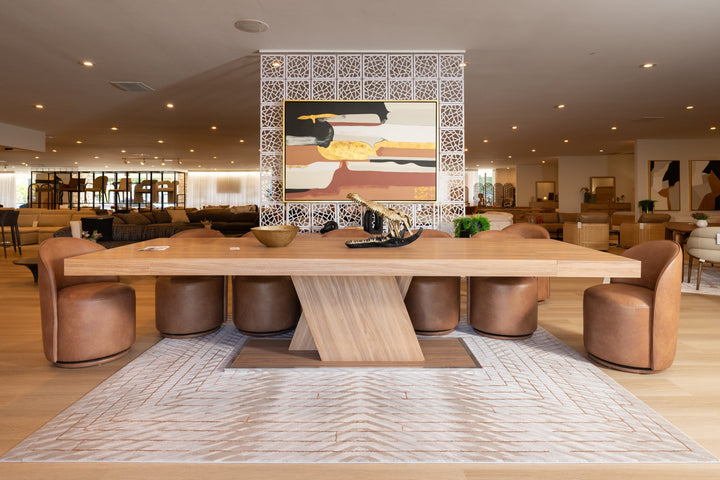 Correa  Modern Brown Vegan Leather Swivel Dining Chair