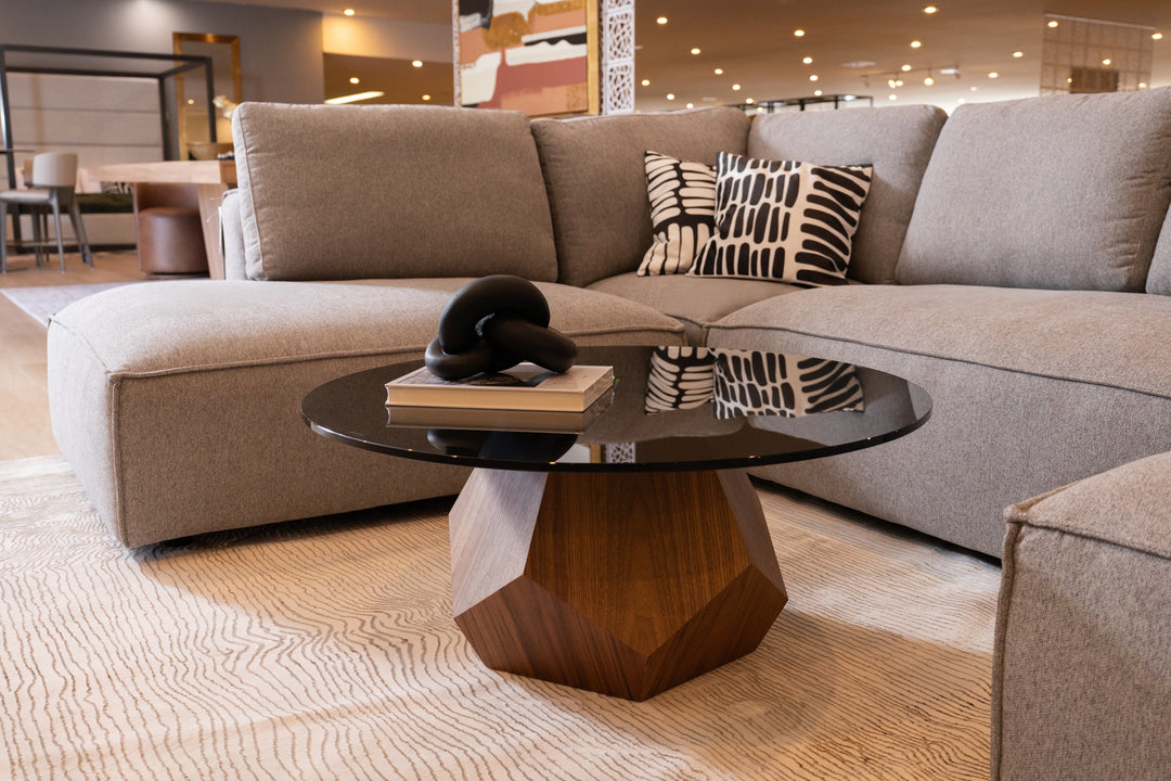 Rackham Mid-Century Walnut & Smoked Glass Coffee Table