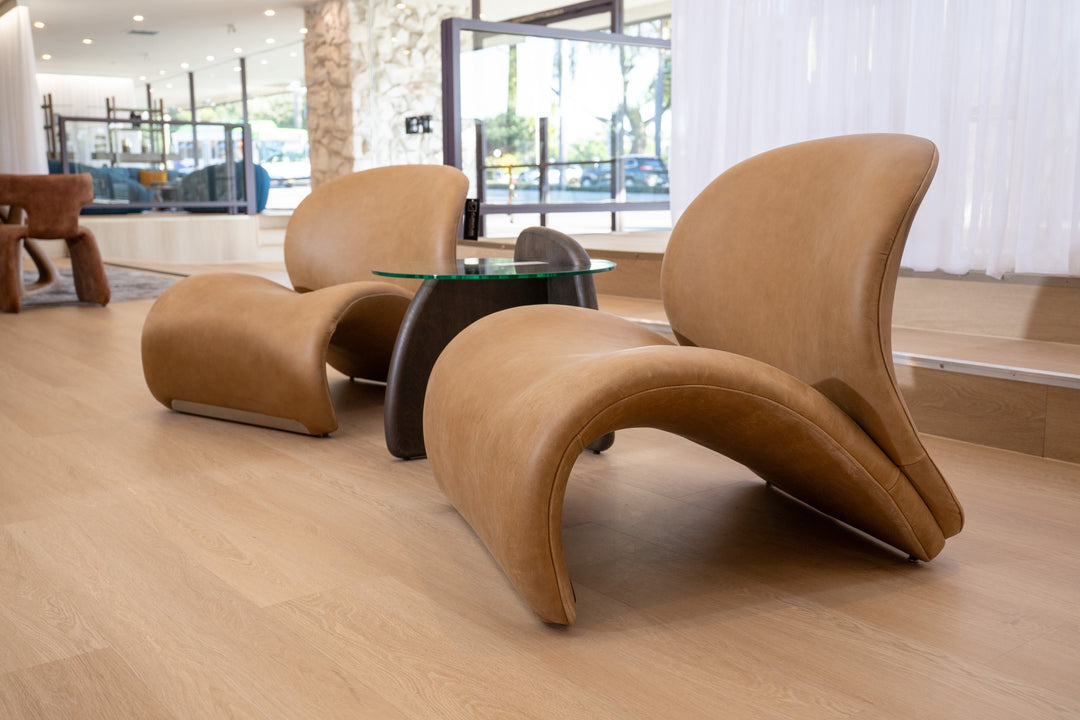 Donovan - Modern Brown Leather Accent Chair