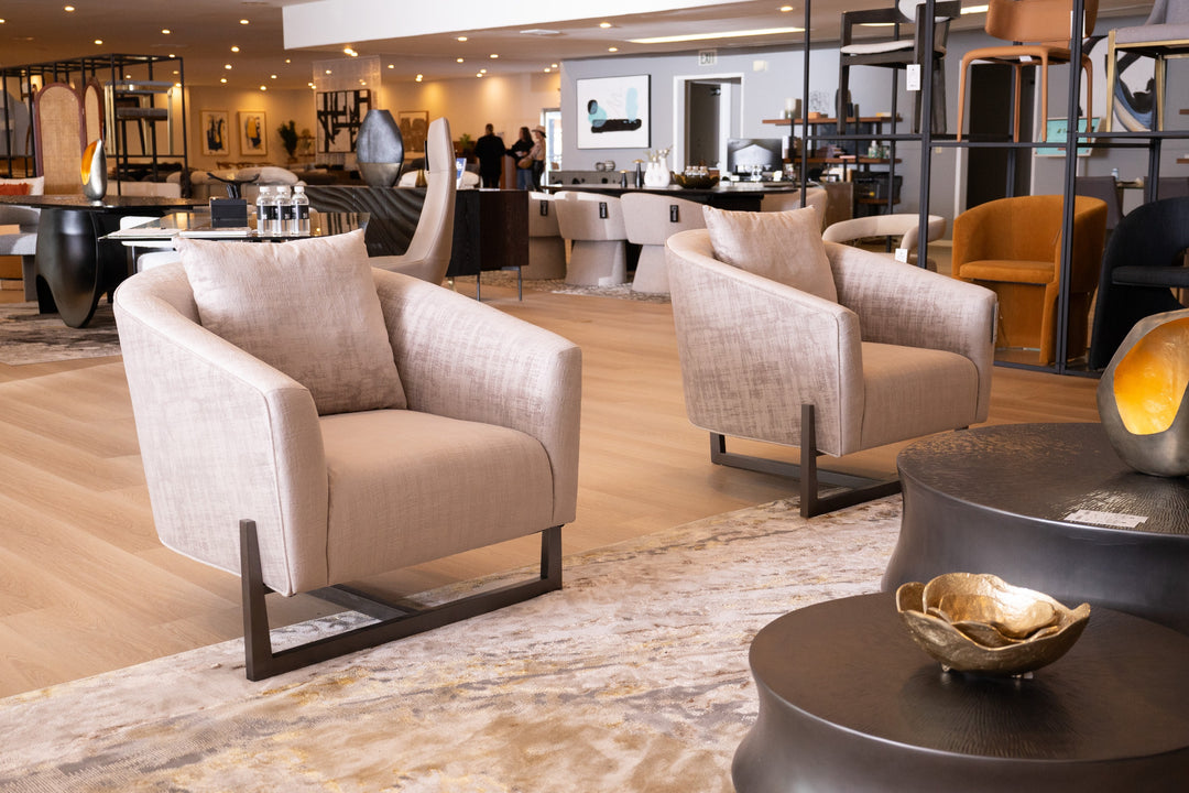 Forbis - Contemporary Light Grey Fabric Accent Chair