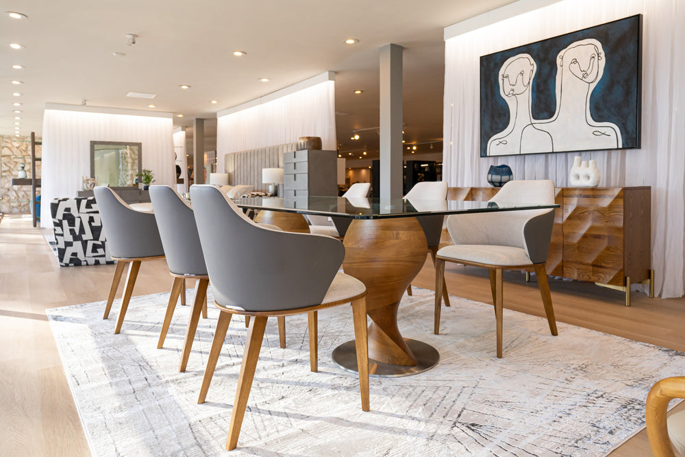Megan Modern Beige & Grey Dining Chair - View 2