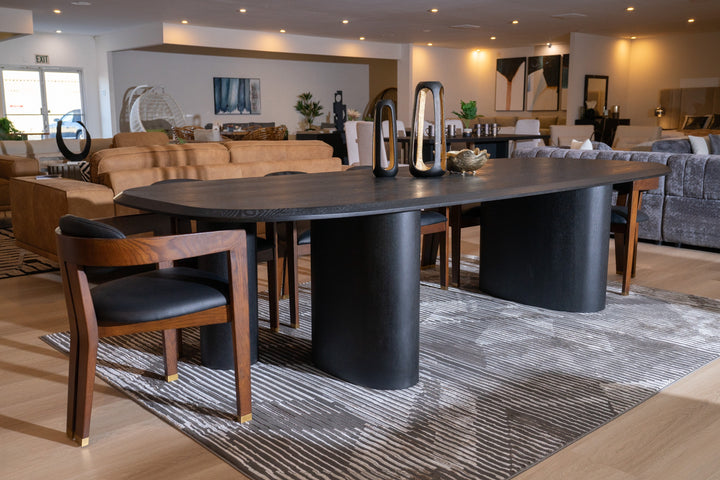Summit - Modern 118" Black Ash Dining Table