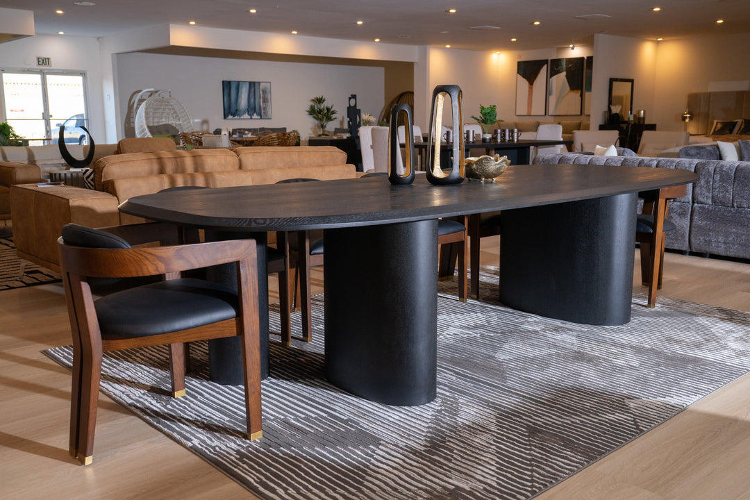 Summit - Modern 118" Black Ash Dining Table