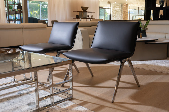 Cedric  Modern Black Vegan Leather Accent Chair