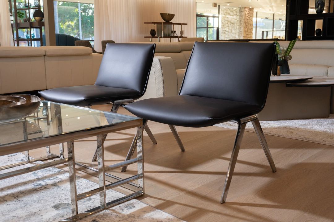 Cedric - Modern Black Vegan Leather Accent Chair