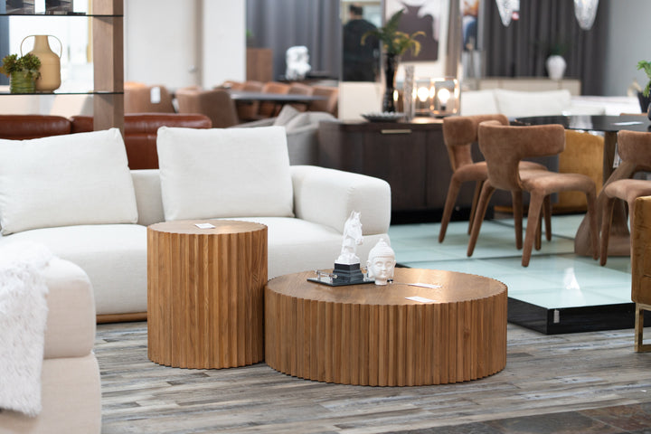 Espana  Modern Walnut Round Coffee Table