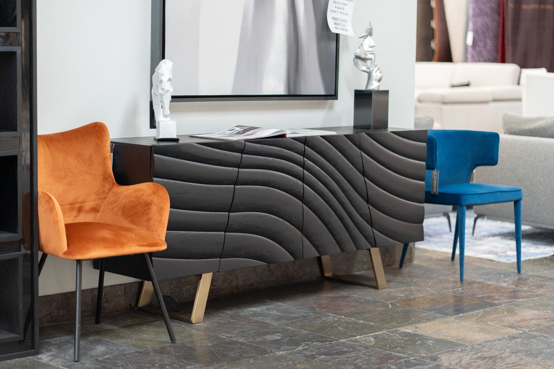 Finley Mid-Century Black & Gold Buffet