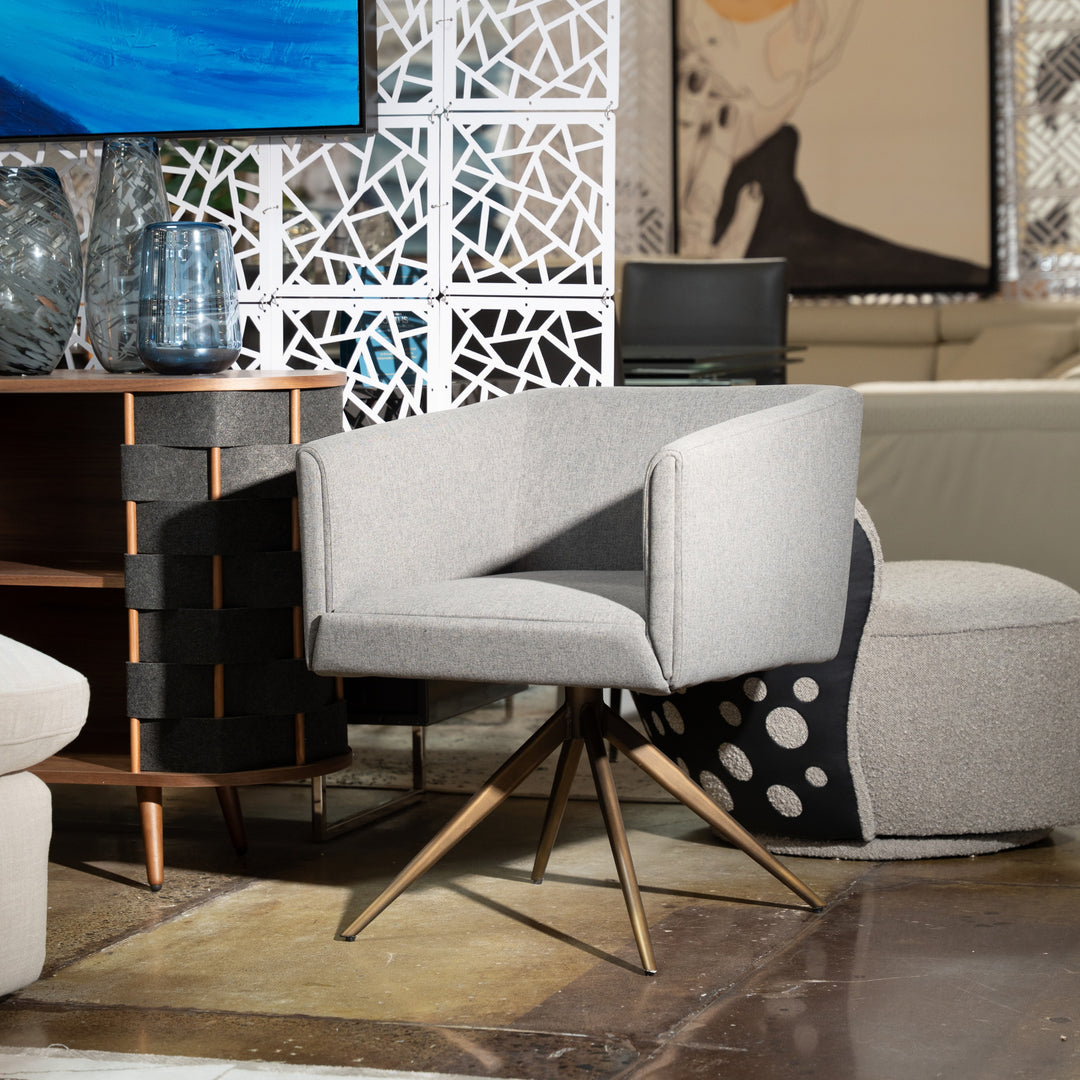 Riaglow - Contemporary Dark Grey Fabric Dining Chair