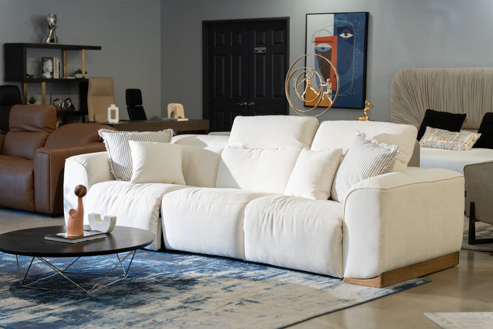 Hagerty - Modern Off-White Fabric Sofa With 2 Power Recliners - View 13