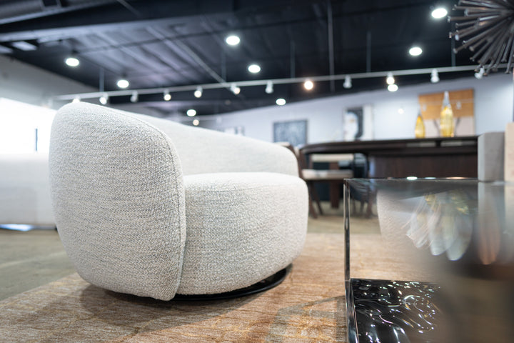 Omaha - Modern Swivel Off White Fabric Chair