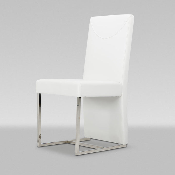 Misha - Modern White Leatherette Dining Chair