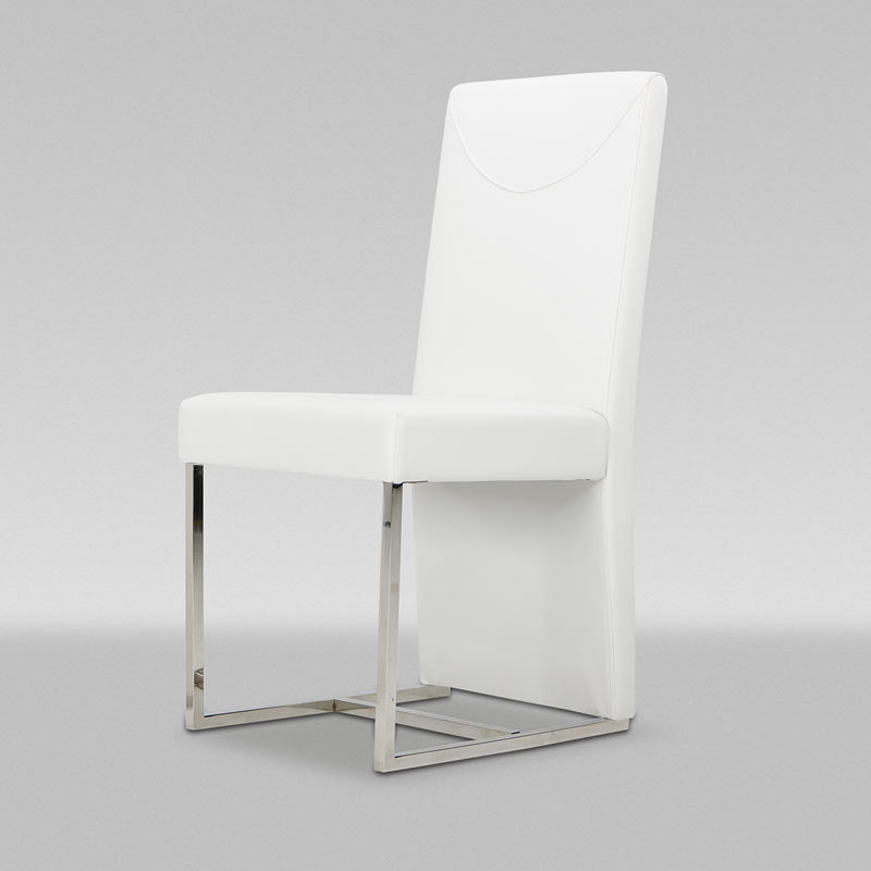 Misha - Modern White Leatherette Dining Chair