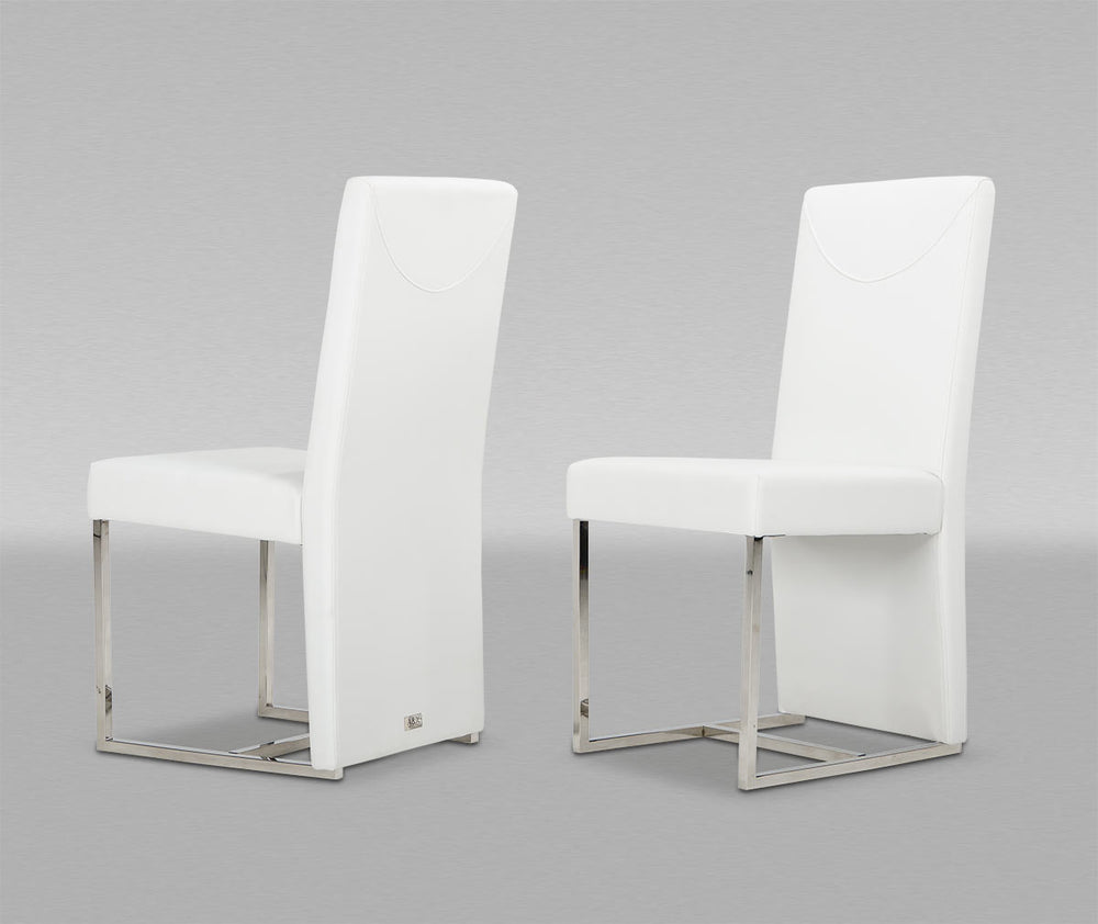 Misha - Modern White Leatherette Dining Chair
