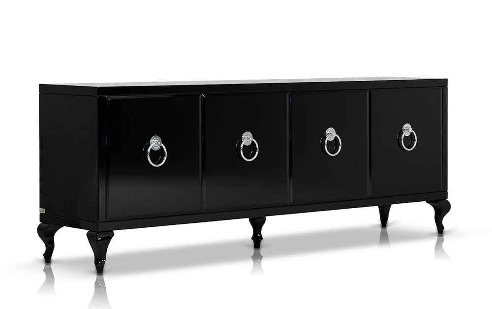 Bellagio Transitional Black Crocodile Lacquer Buffet - View 3