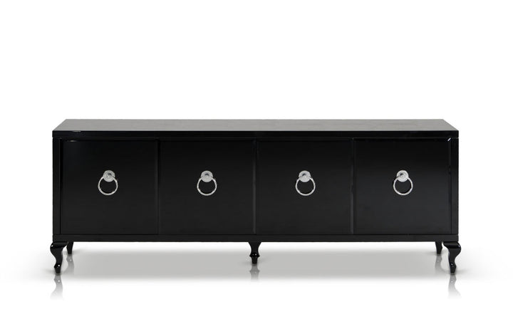 Bellagio Transitional Black Crocodile Lacquer Buffet