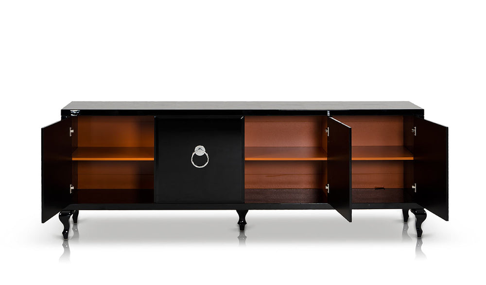 Bellagio Transitional Black Crocodile Lacquer Buffet - View 4