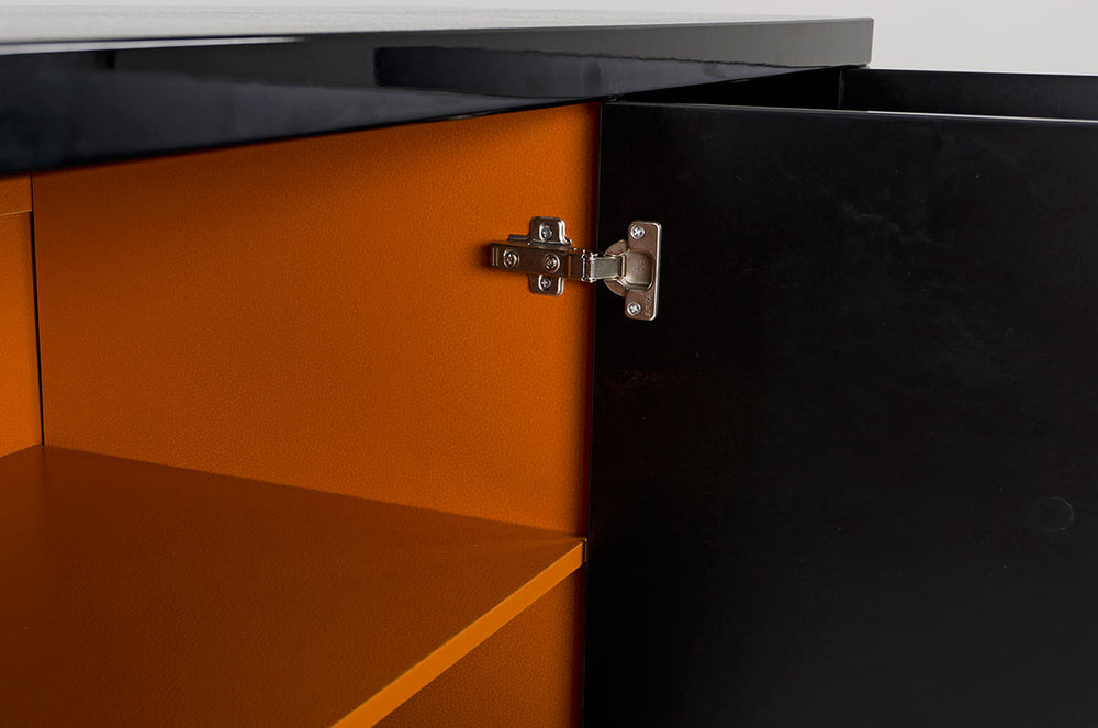 Bellagio Transitional Black Crocodile Lacquer Buffet - View 6
