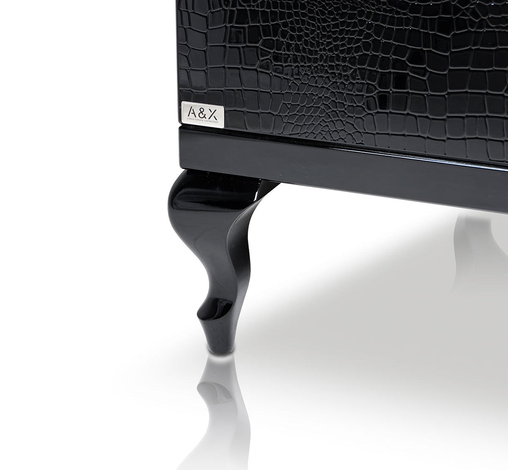 Bellagio Transitional Black Crocodile Lacquer Buffet - View 8