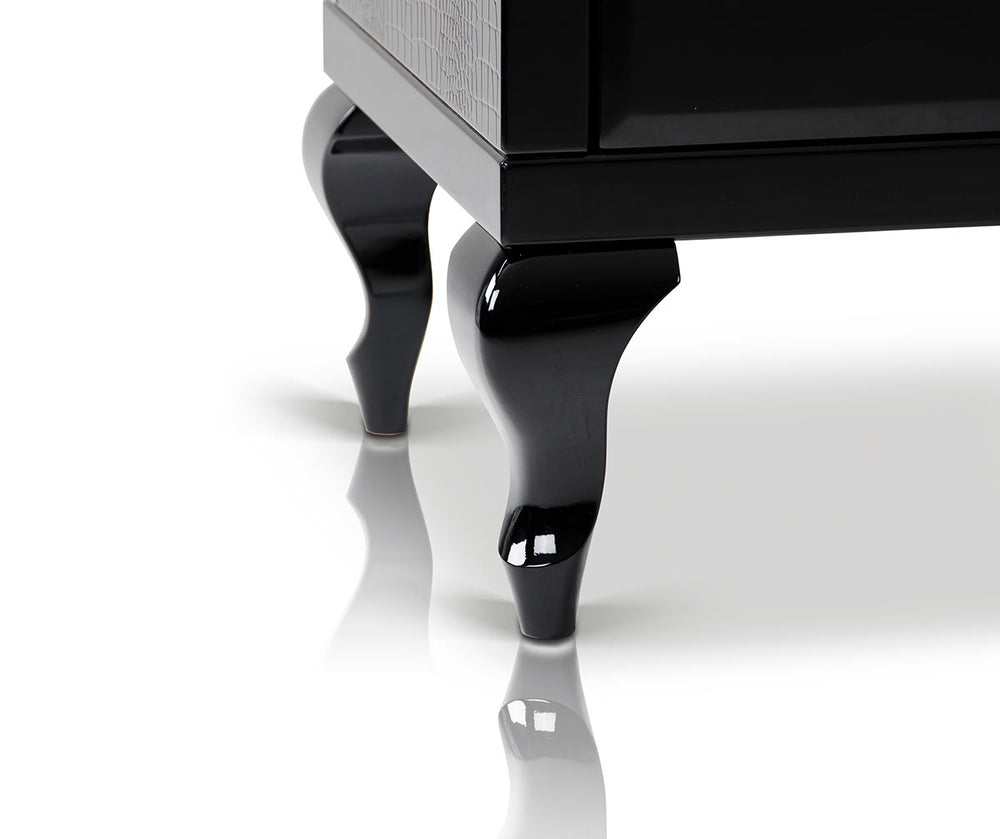 Bellagio Transitional Black Crocodile Lacquer Buffet - View 5